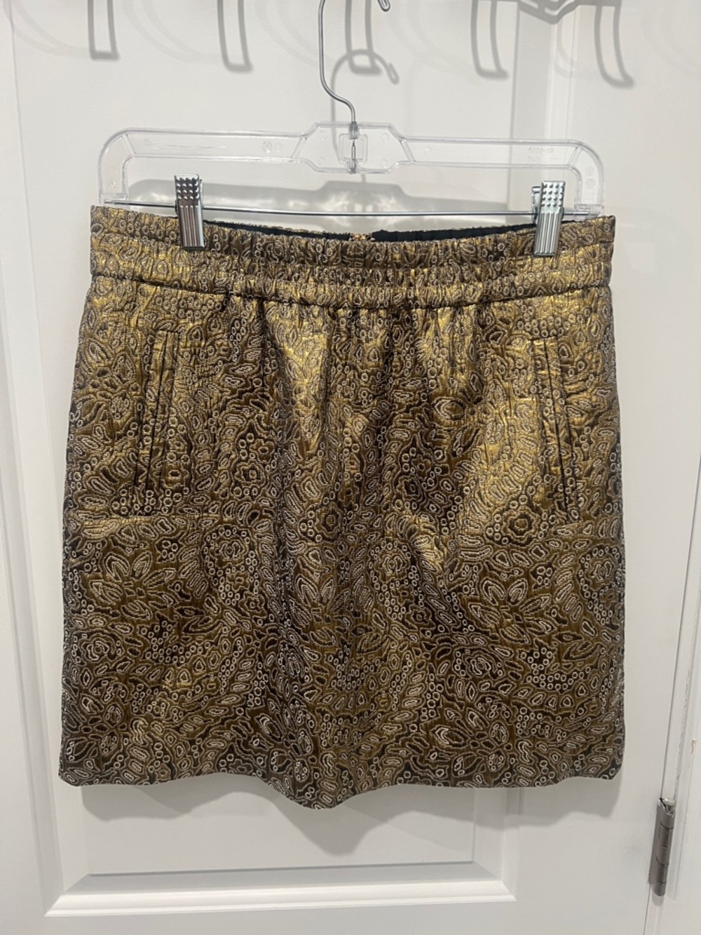 Loft Gold Brocade A-Line Skirt Size Small